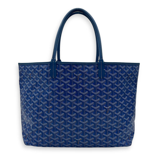 Goyard Saint Louis Tote Bag Blue in Coated Canvas, Silver hardware_2