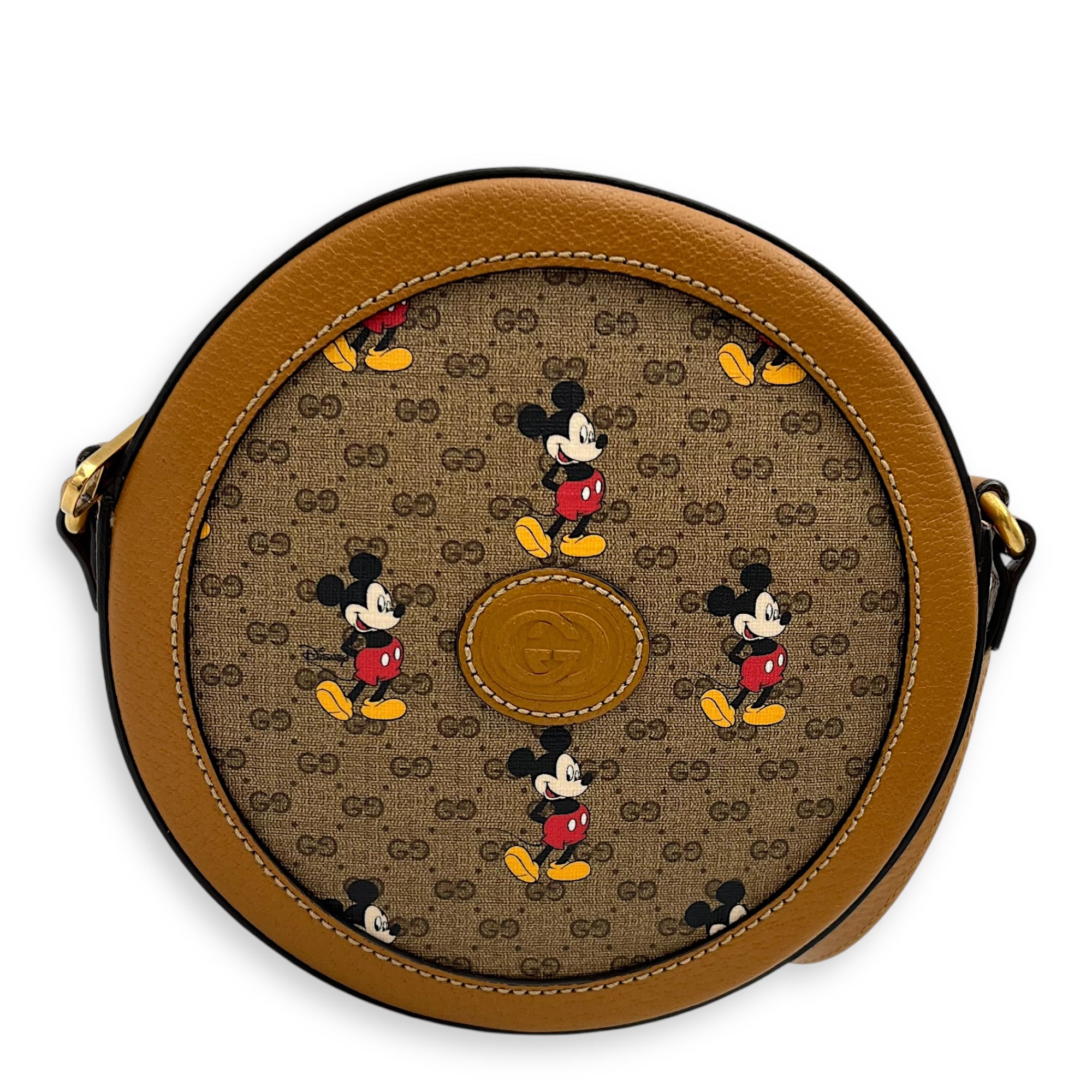 Gucci Round Interlocking x Disney Shoulder Bag Brown in Coated Canvas, Gold hardware_1