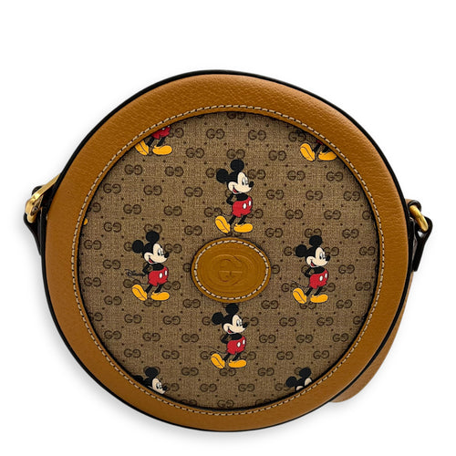 Gucci Round Interlocking x Disney Shoulder Bag Brown in Coated Canvas, Gold hardware_1