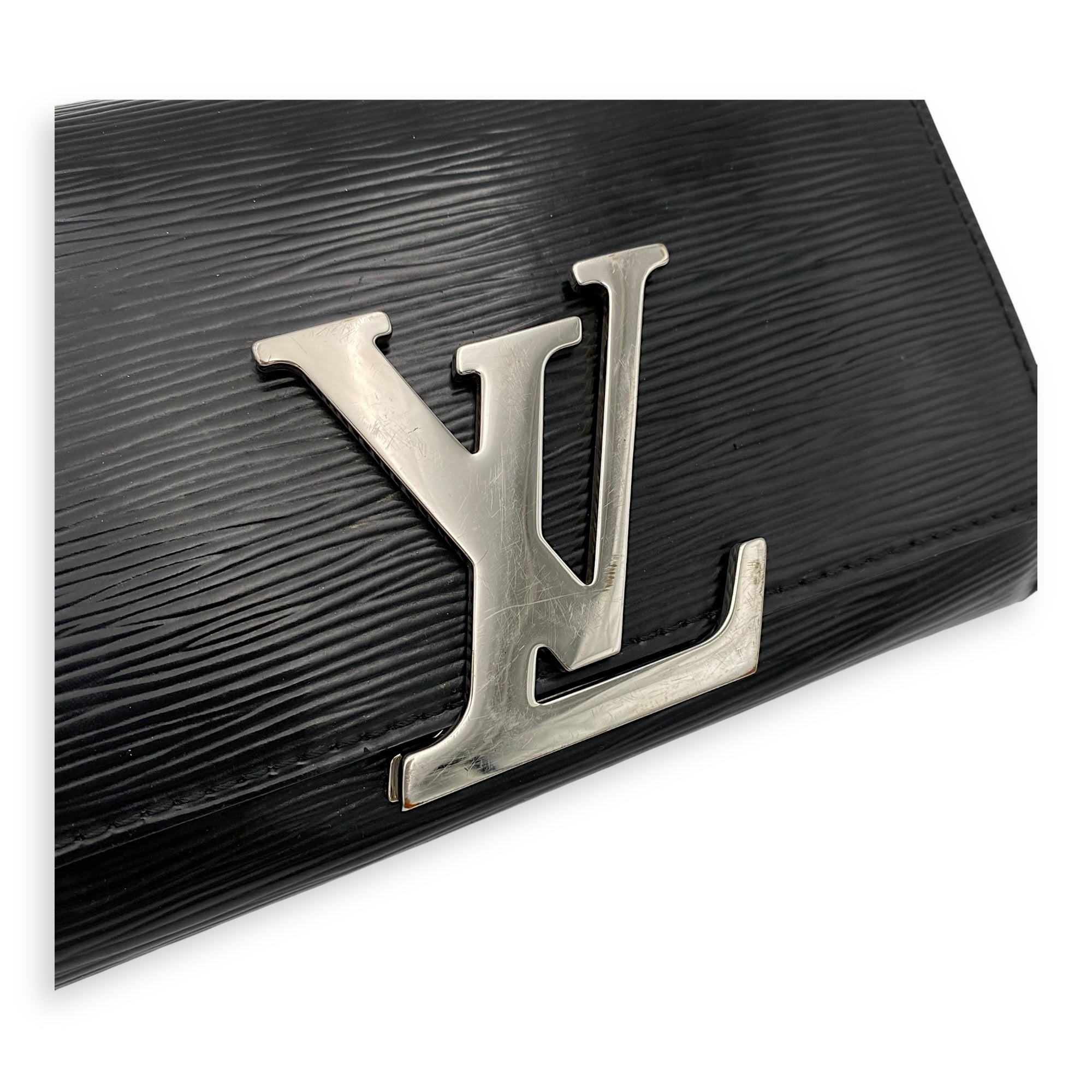 Louis Vuitton Louise Wallet On Chain Small Black in Epi Leather, Silver hardware_7