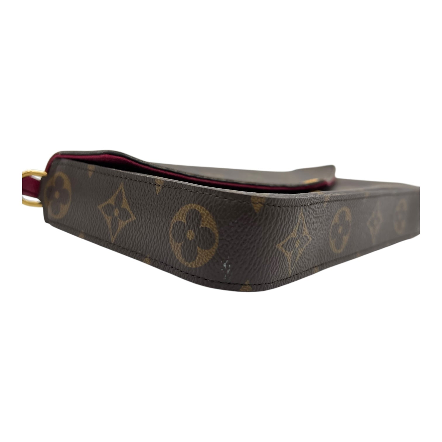 Louis Vuitton Felicie Wallet On Chain Brown in Monogram Coated Canvas, Gold hardware_8