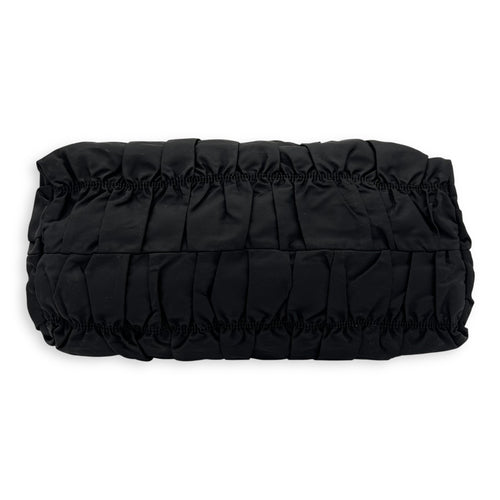 Prada Tessuto gaufre Top Handle Bag Medium Black in Nylon, Gold hardware_5