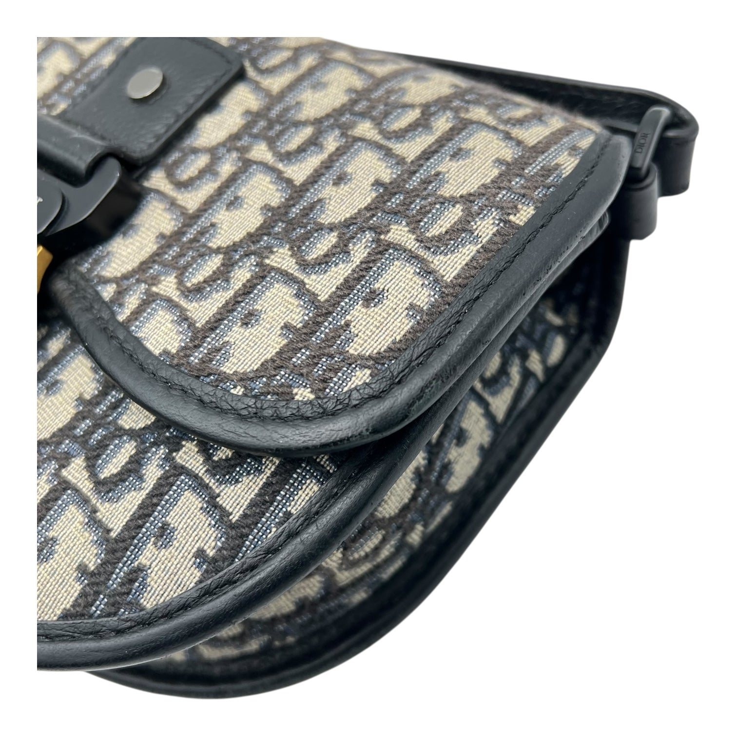 Christian Dior Gallop Crossbody Bag Small Blue in Canvas, Black hardware_7