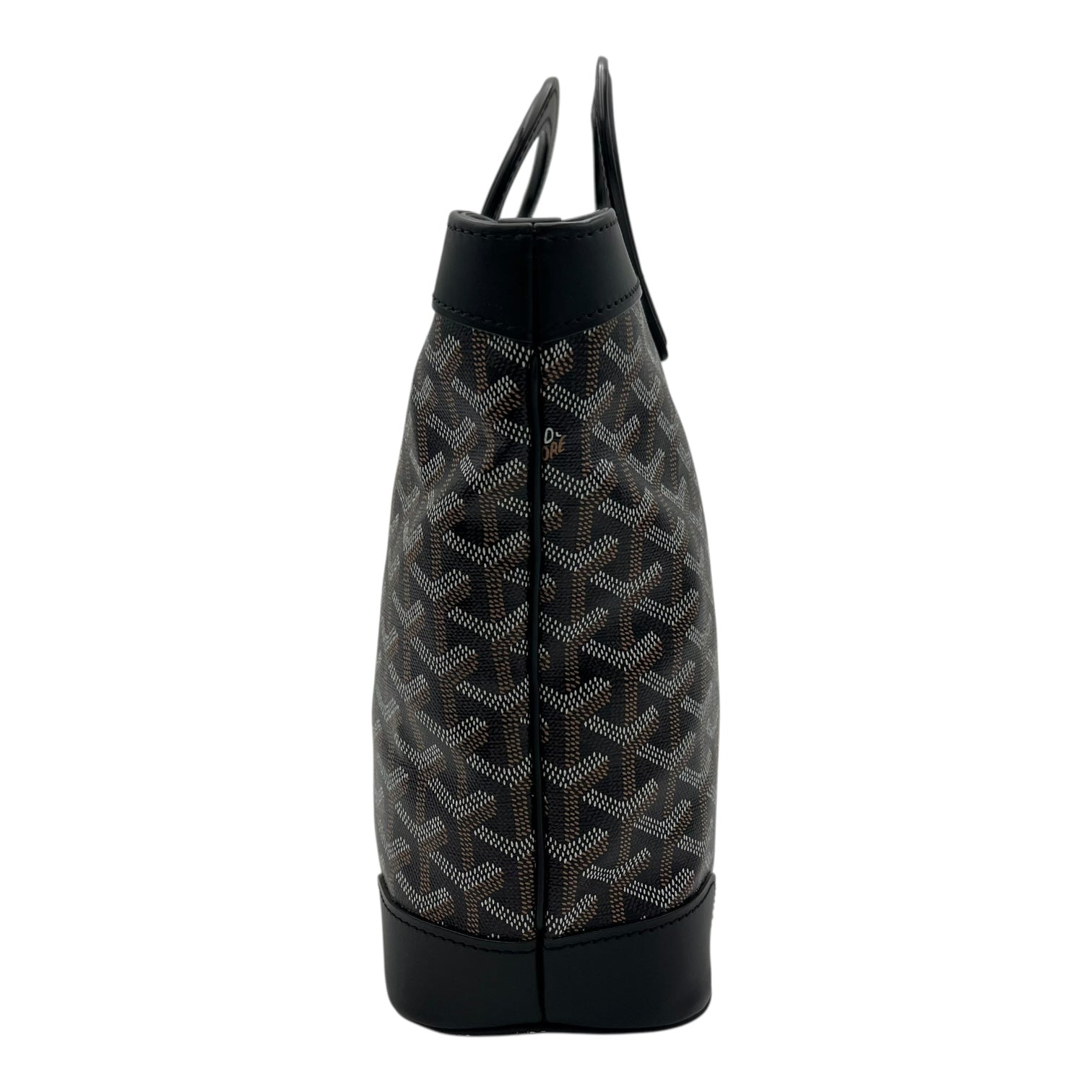 Goyard Beluga Top Handle Bag Black in Coated Canvas, Silver hardware_3