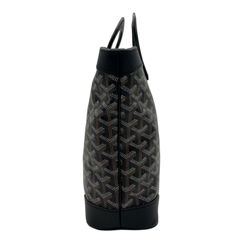 Goyard Beluga Top Handle Bag Black in Coated Canvas, Silver hardware_3