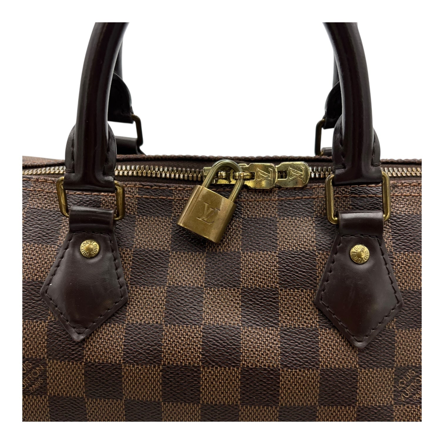 Louis Vuitton Speedy Top Handle Bag 30 Brown in Canvas, Gold hardware_10