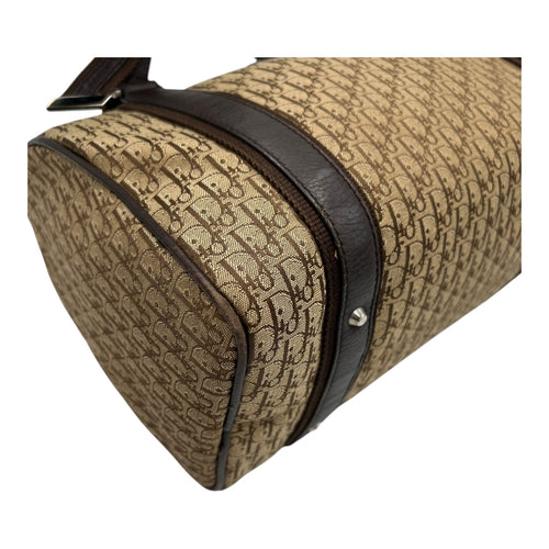 Christian Dior Trotteur Shoulder Bag Brown in Canvas, Silver hardware_13