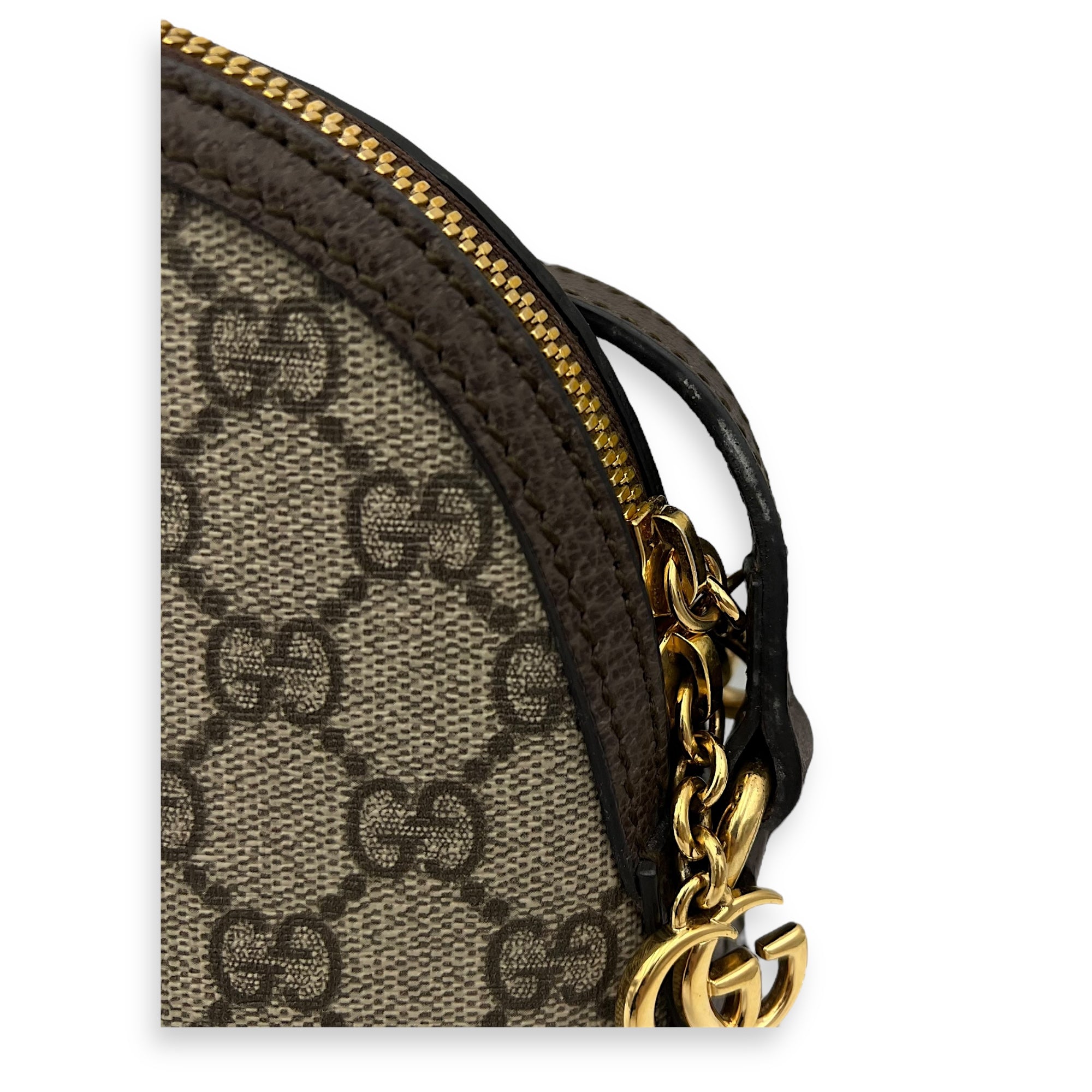 Gucci Ophidia Crossbody Bag Brown in Coated Canvas, Gold hardware_7