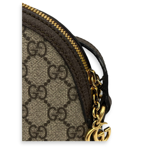 Gucci Ophidia Crossbody Bag Brown in Coated Canvas, Gold hardware_7