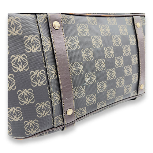 Loewe Anagram Brown Tote Bag in Coated Canvas, Gold hardware_7