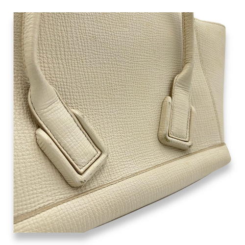 Bottega Veneta Arco White Top Handle Bag in Calfskin, Gold hardware_10