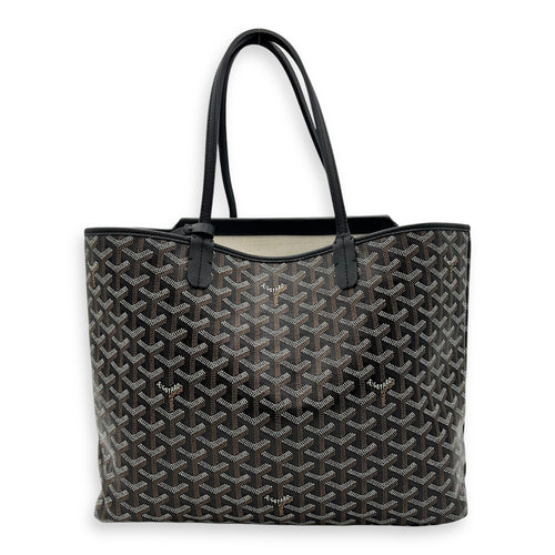 Goyard Isabelle Tote Bag Black in Coated Canvas, Silver hardware_2