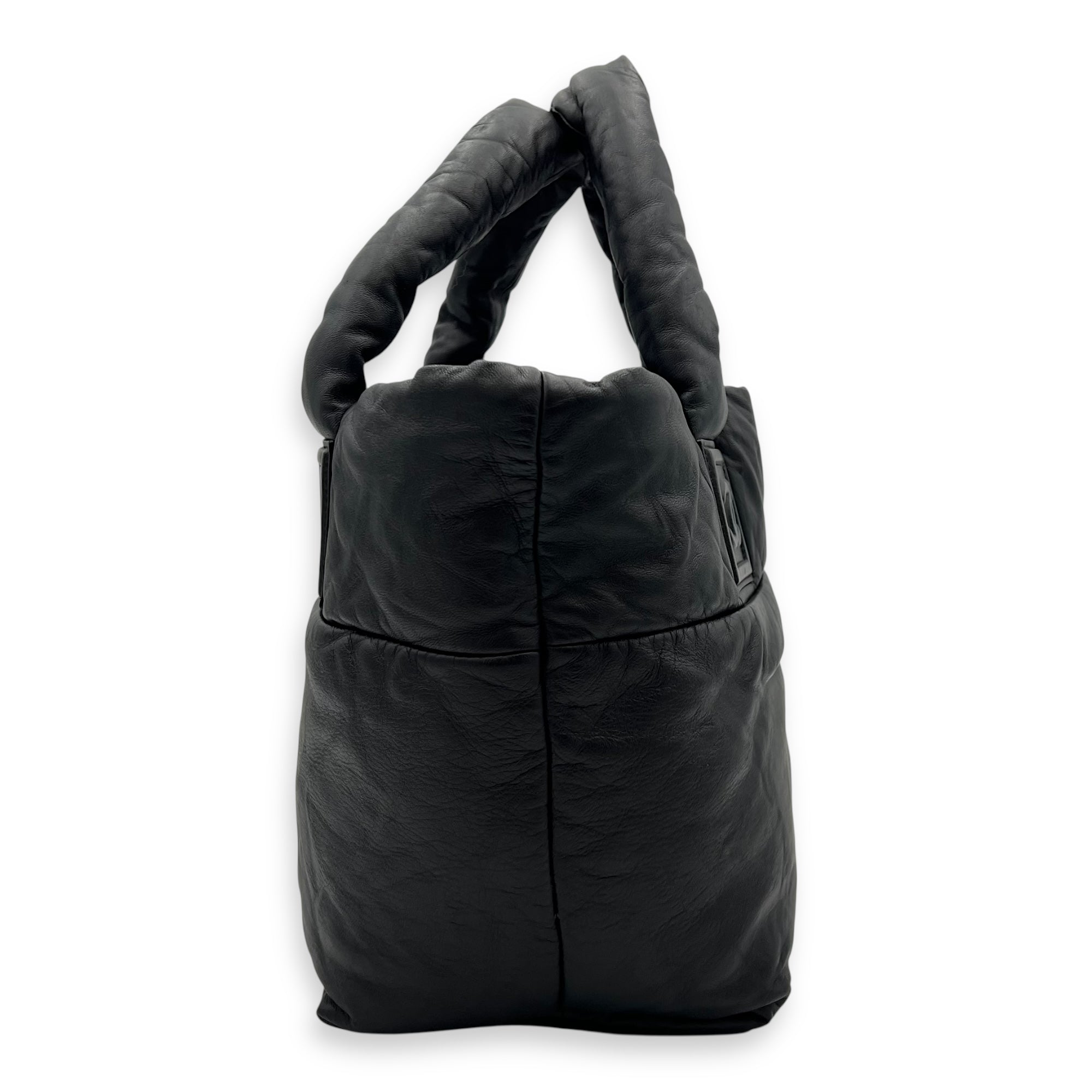 Chanel Reversible Cocoon Black Top Handle Bag in Calfskin, Silver hardware_3