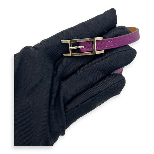 Hermès Behapi Double tour Purple in Calfskin, Palladium hardware_6
