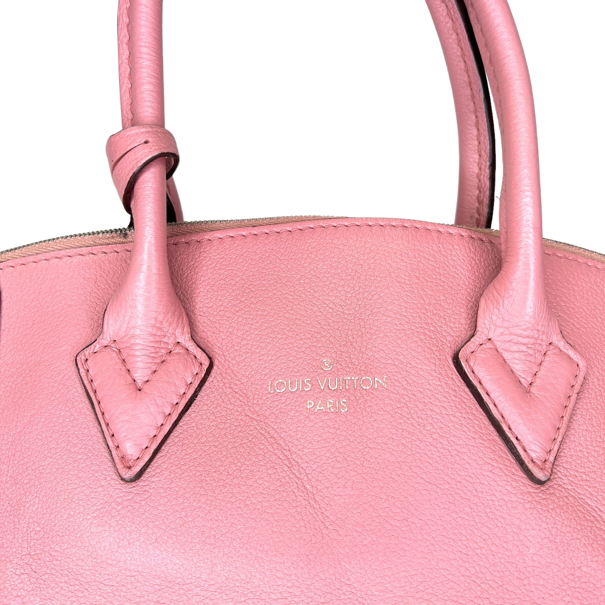 Soft Lockit PM Pink Top Handle Bag in Calfskin, Silver hardware