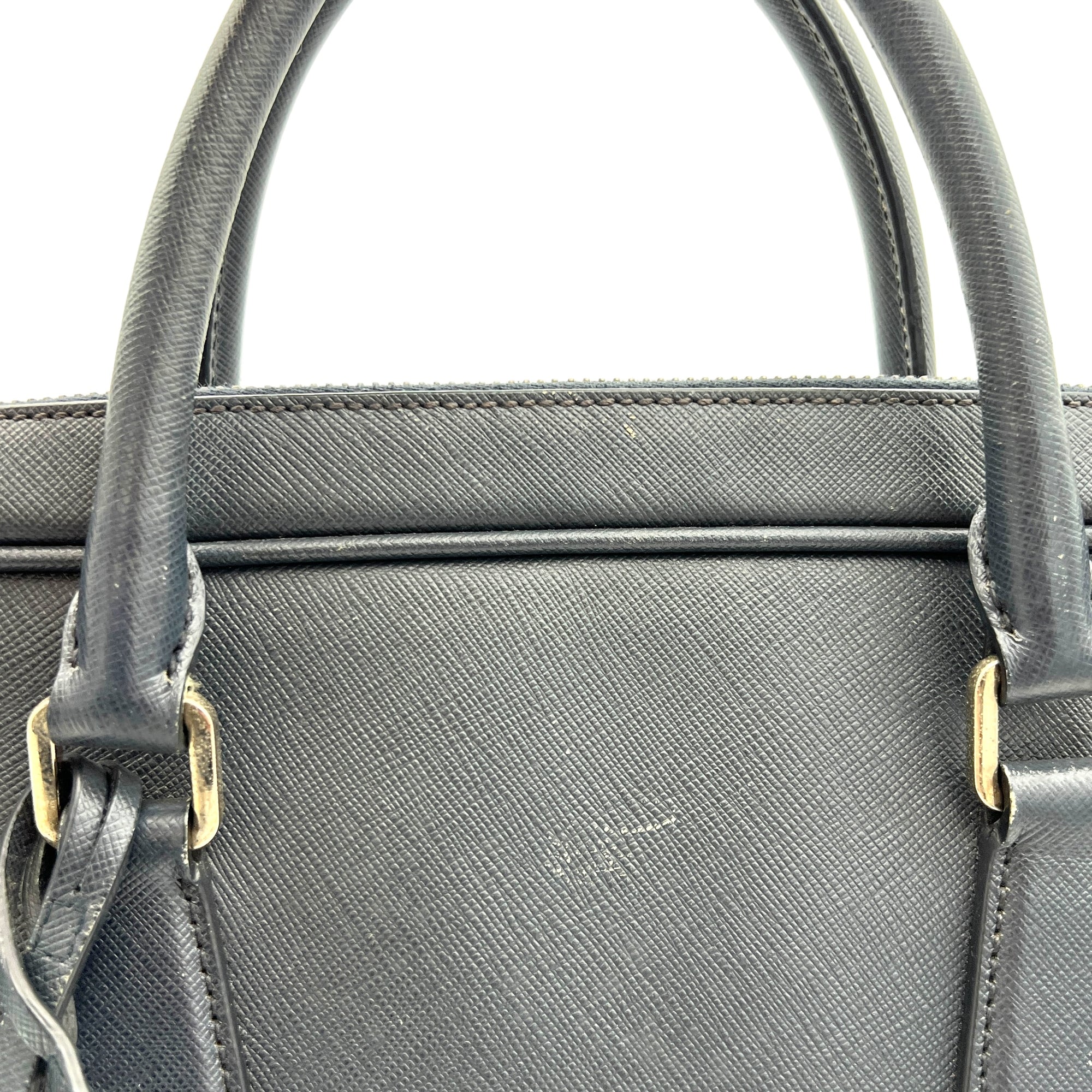 Logo Baltico Briefcase in Saffiano Leather, Silver hardware