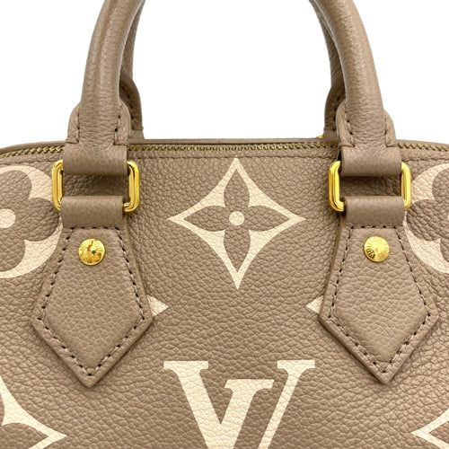 Speedy Bandouliere Top Handle Bag 20 Grey in Empreinte Leather, Gold hardware