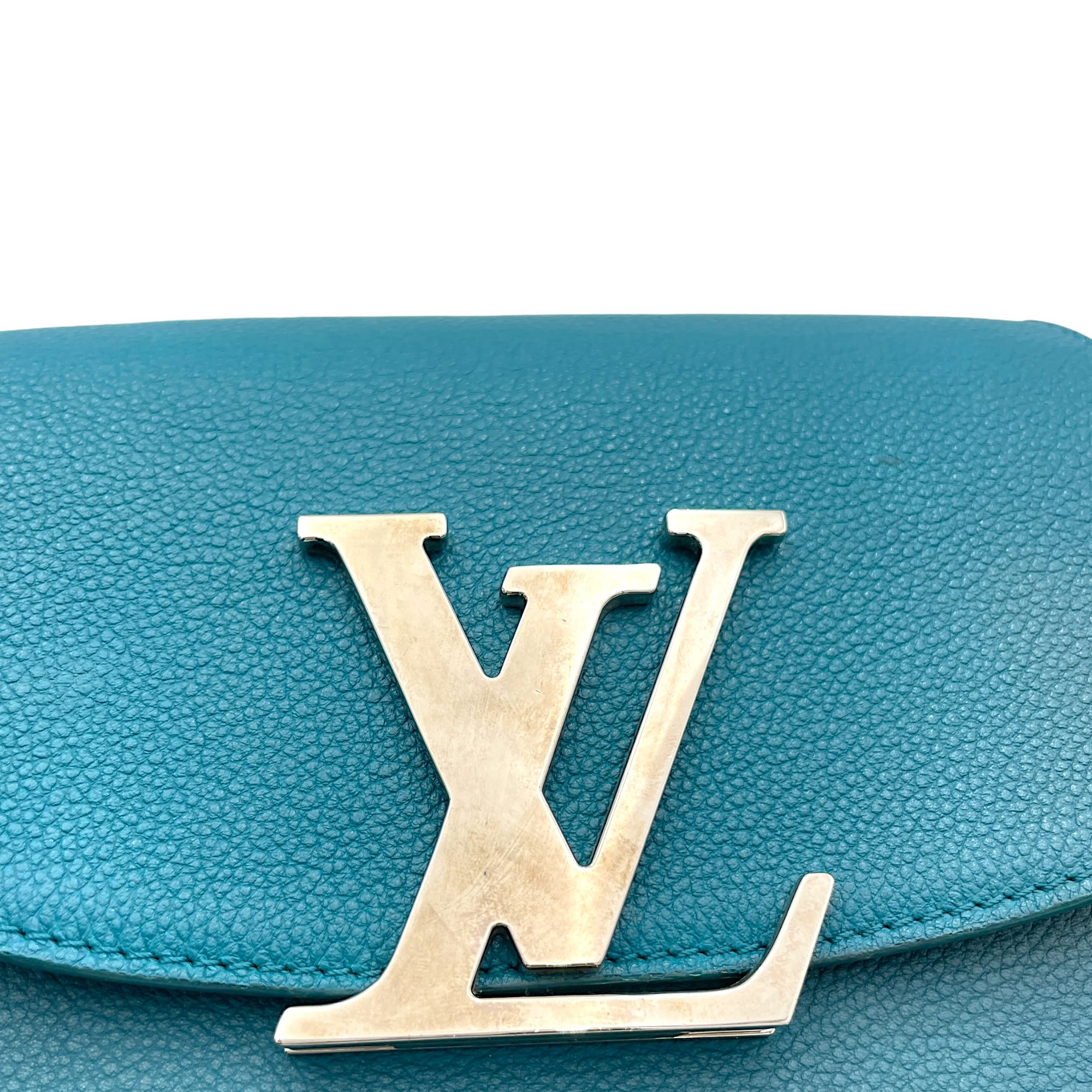 Vivienne Crossbody Bag Blue in Calfskin, Silver hardware