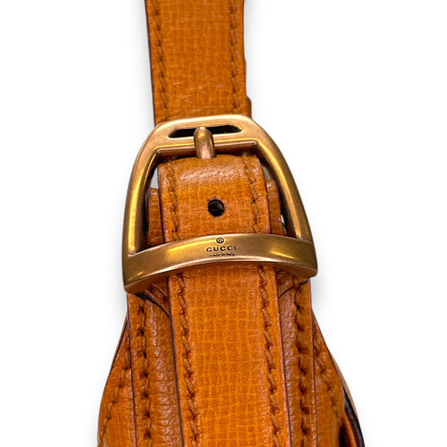 Horsebit Orange Shoulder Bag in Calfskin, Rose Gold hardware