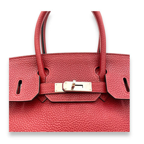 Birkin 30 Red in Clemence, Palladium hardware