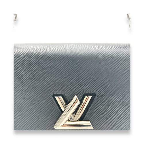 Twist MM Black Shoulder Bag in Epi Leather, Silver hardware