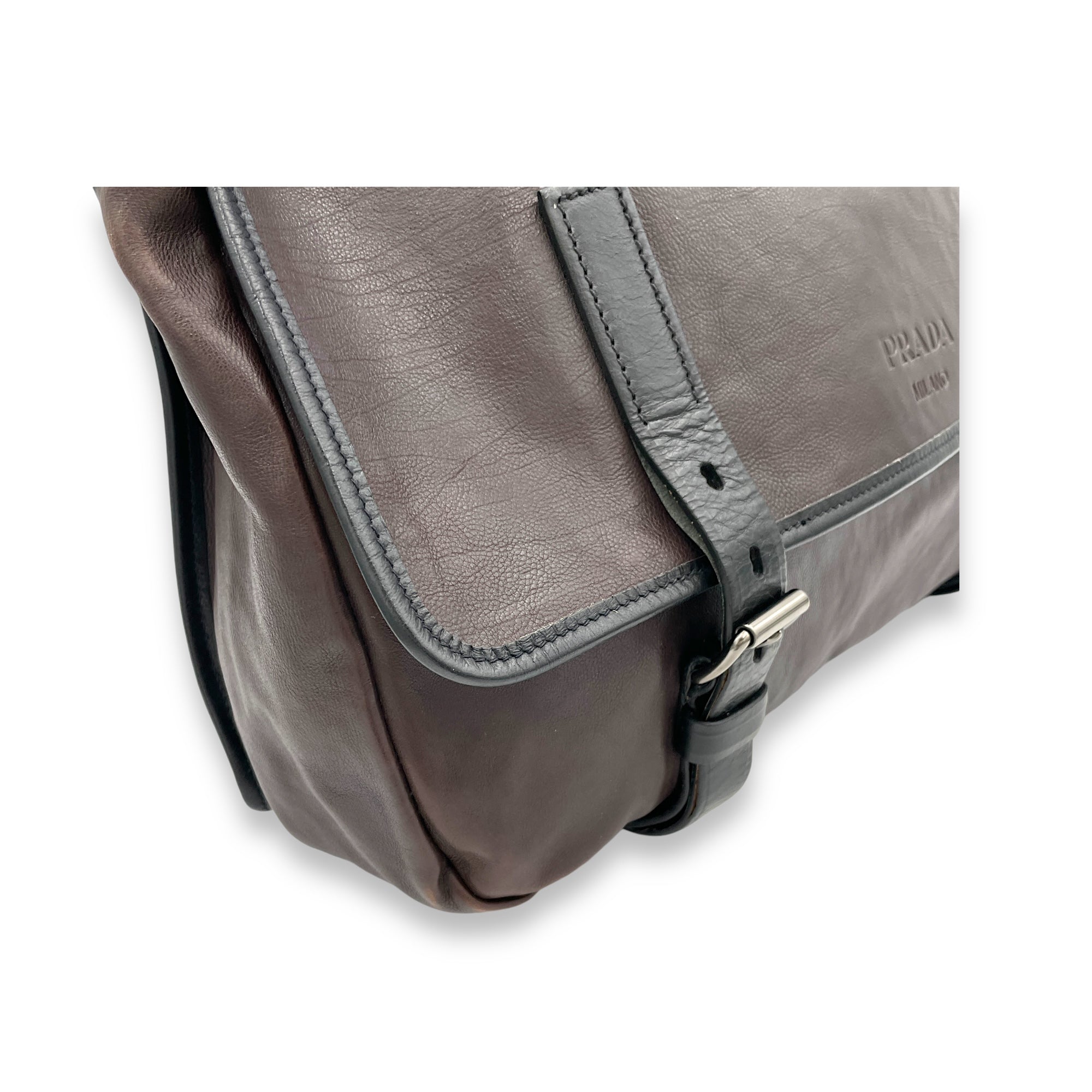 Others Messenger Brown in Calfskin, Silver hardware