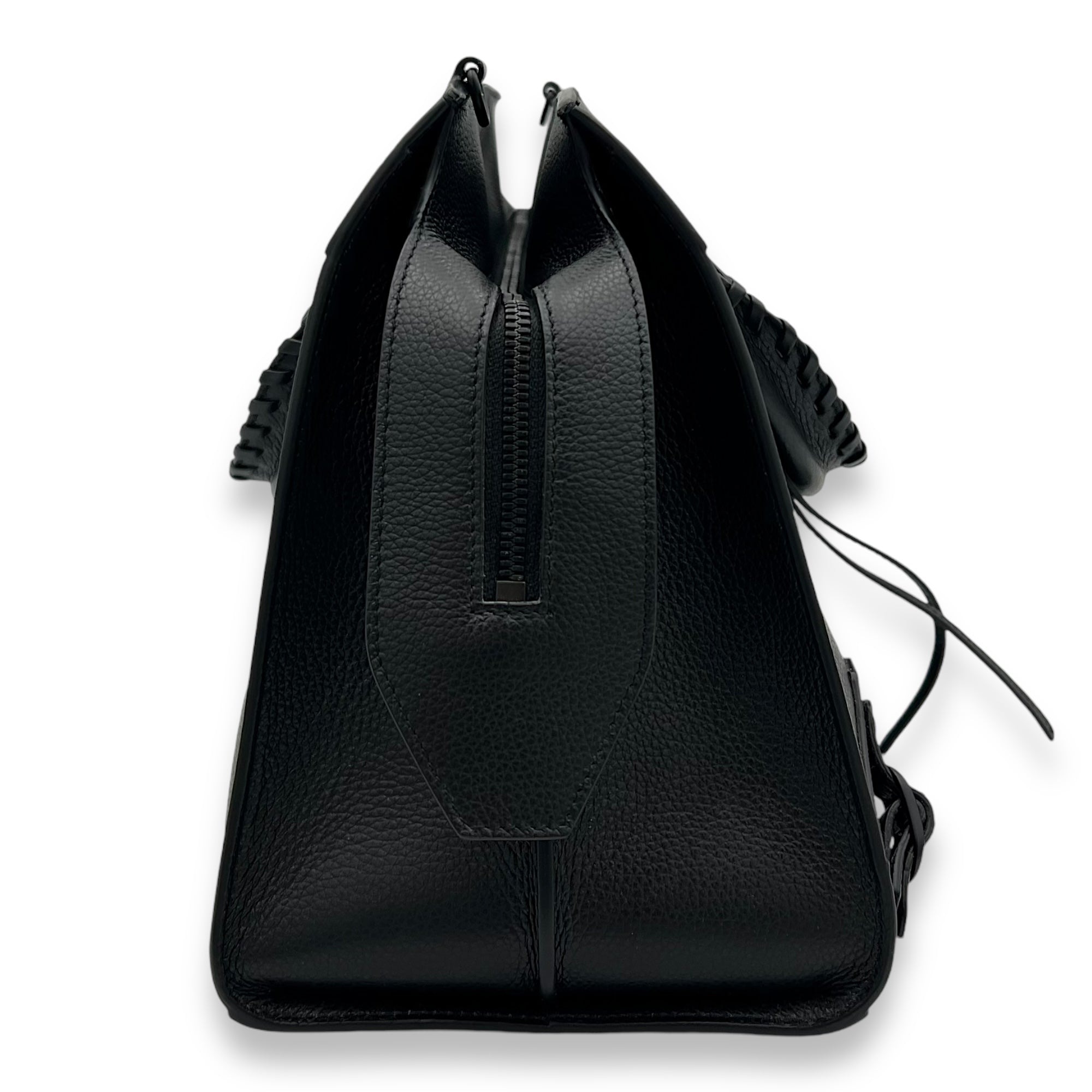 Neo Classic Top Handle Bag Black in Calfskin, Gunmetal hardware