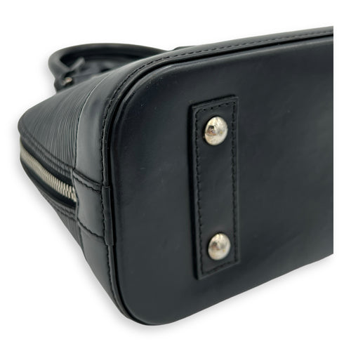 Alma Top Handle Bag BB Black in Epi Leather, Silver hardware