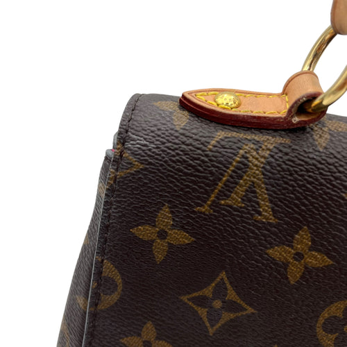 Cluny Top Handle Bag Brown in Monogram Coated Canvas, Gold hardware