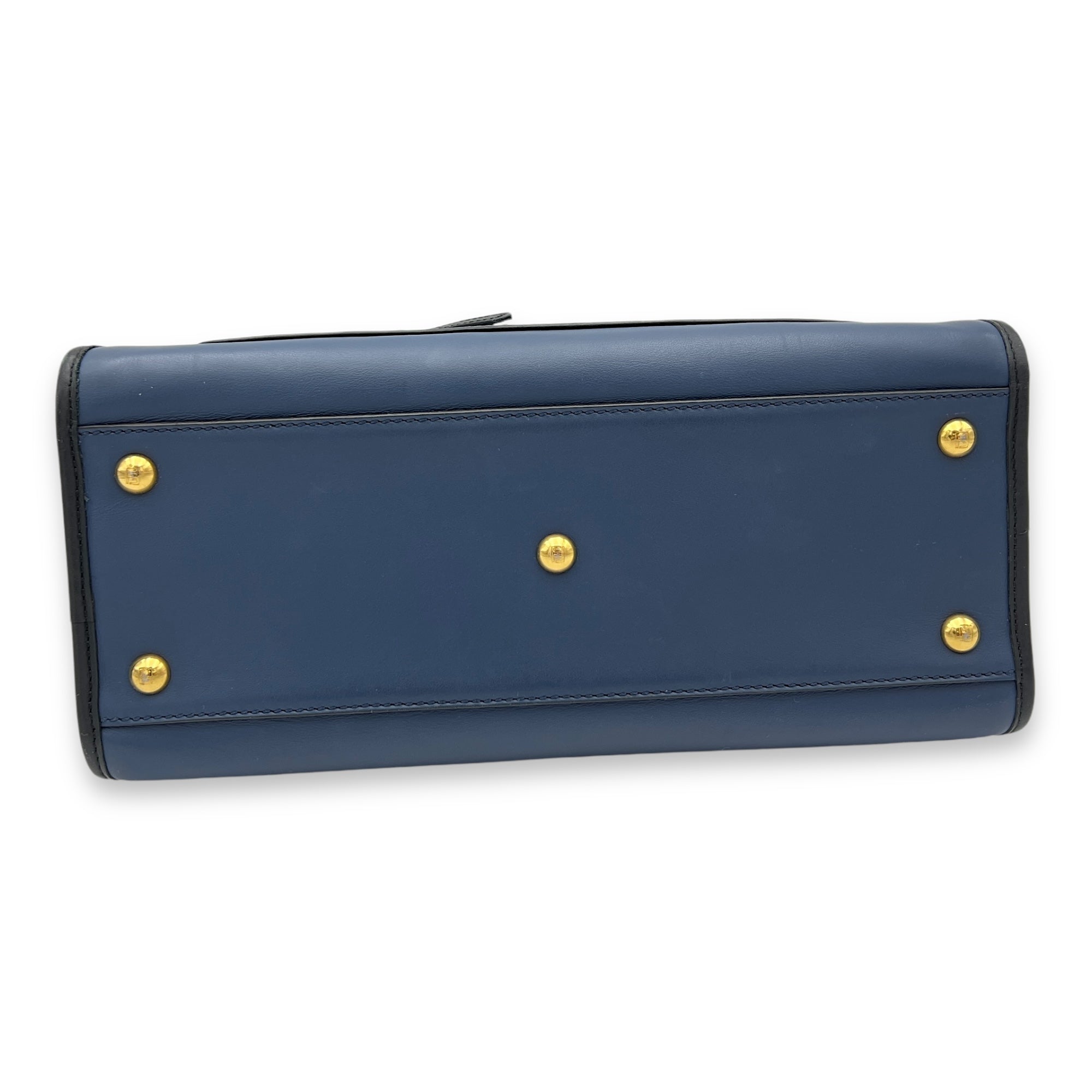 Runaway Top Handle Bag Blue in Calfskin, Gold hardware