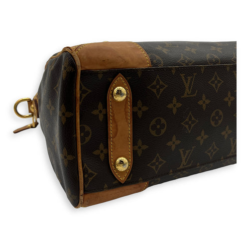 Retiro Top Handle Bag Brown in Monogram Coated Canvas, Gold hardware