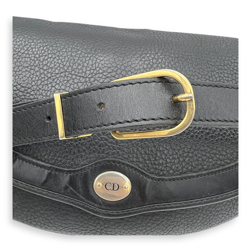 Christian Dior Vintage Crossbody Bag Black in Calfskin, Gold hardware_17