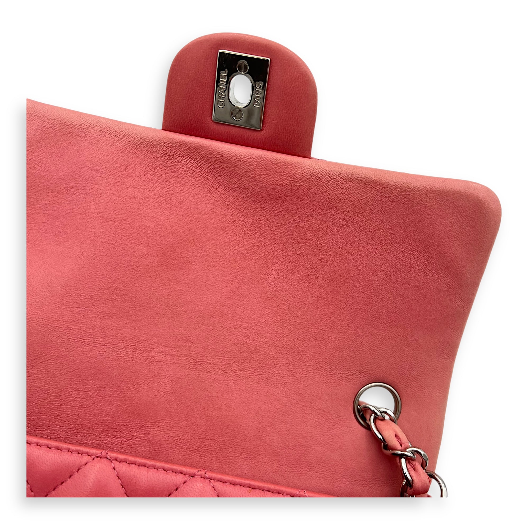 Classic Shoulder Bag Mini Rectangle Pink in Lambskin, Gold