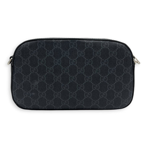 Gucci GG Crossbody Bag Black in Coated Canvas, Silver hardware_2