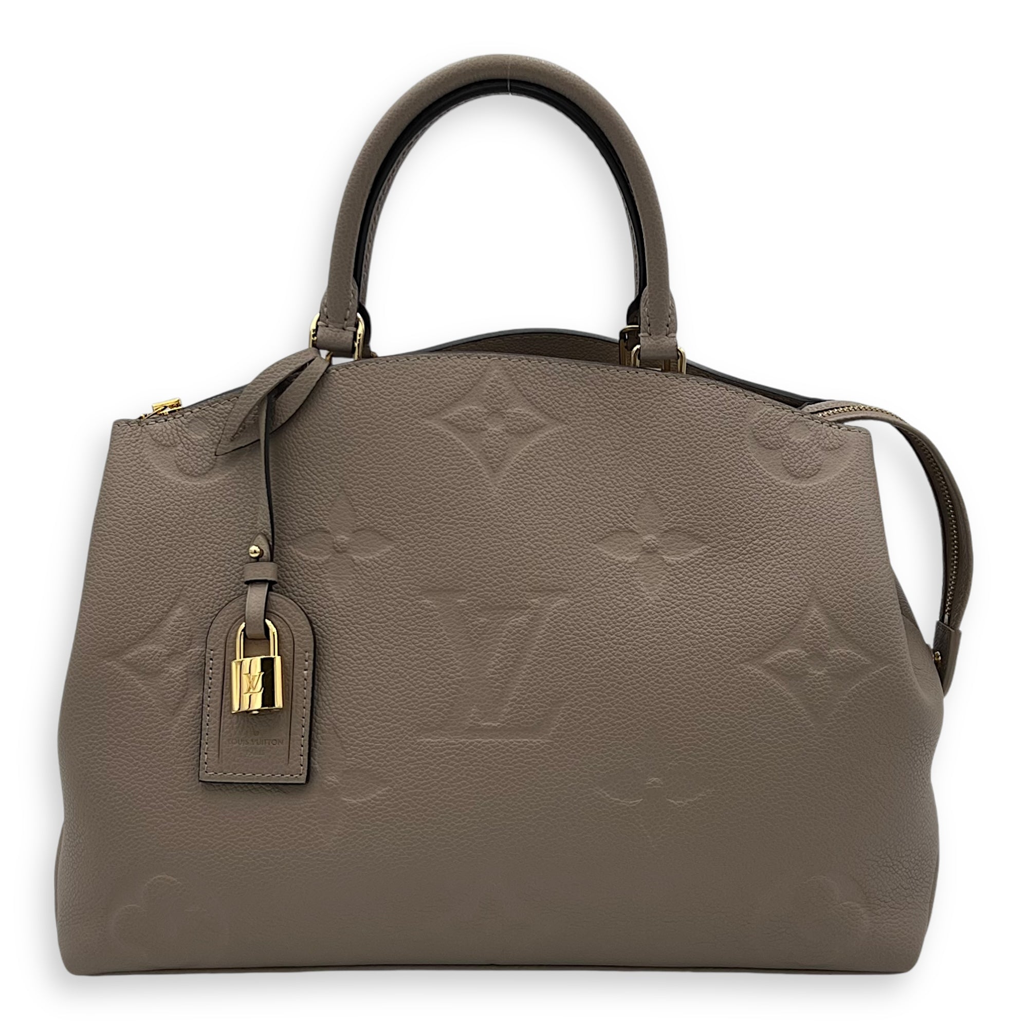 Louis Vuitton Grand palasis Top Handle Bag MM Grey in Calfskin, Gold hardware_1