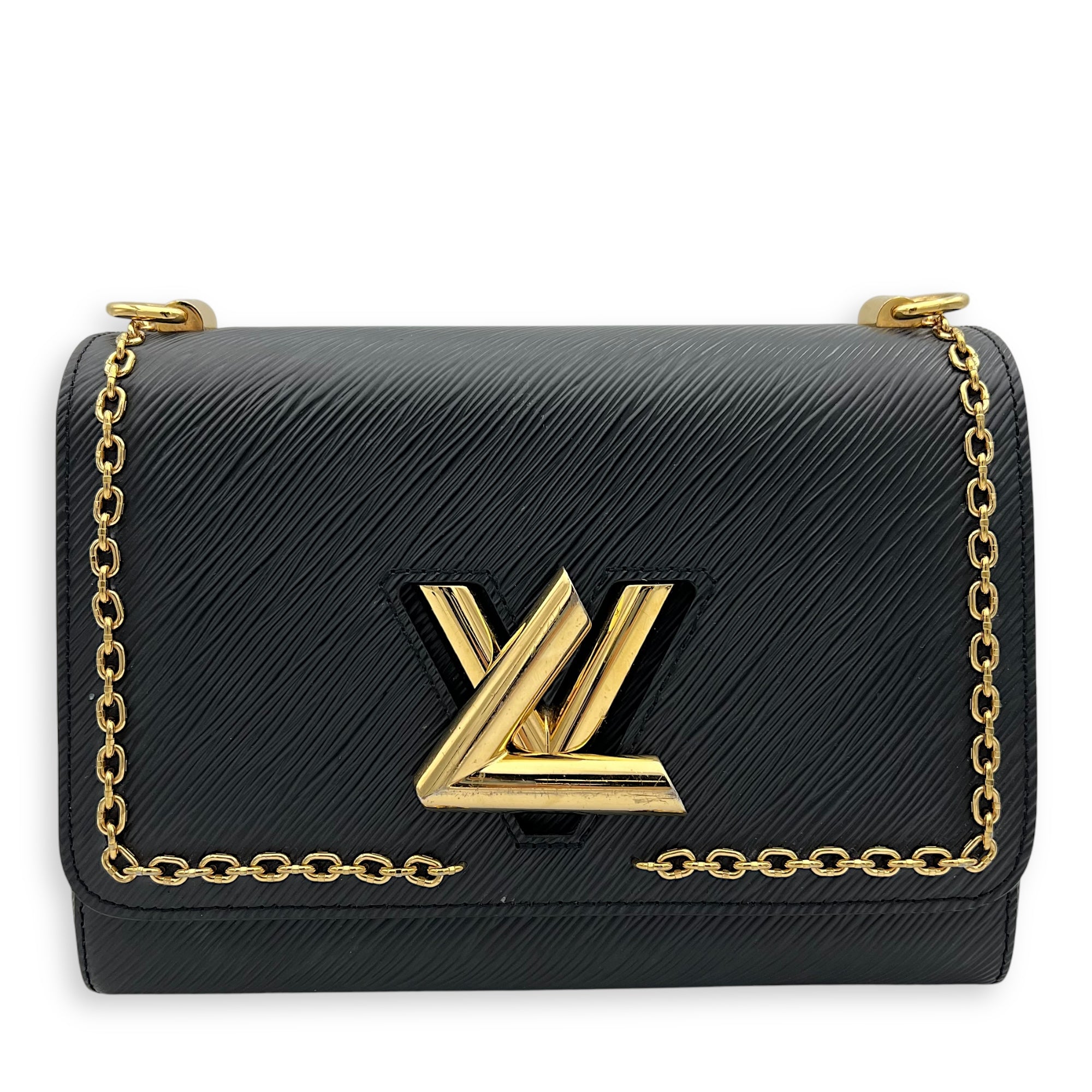 Louis Vuitton Twist Crossbody Bag MM Black in Epi Leather, Gold hardware_1