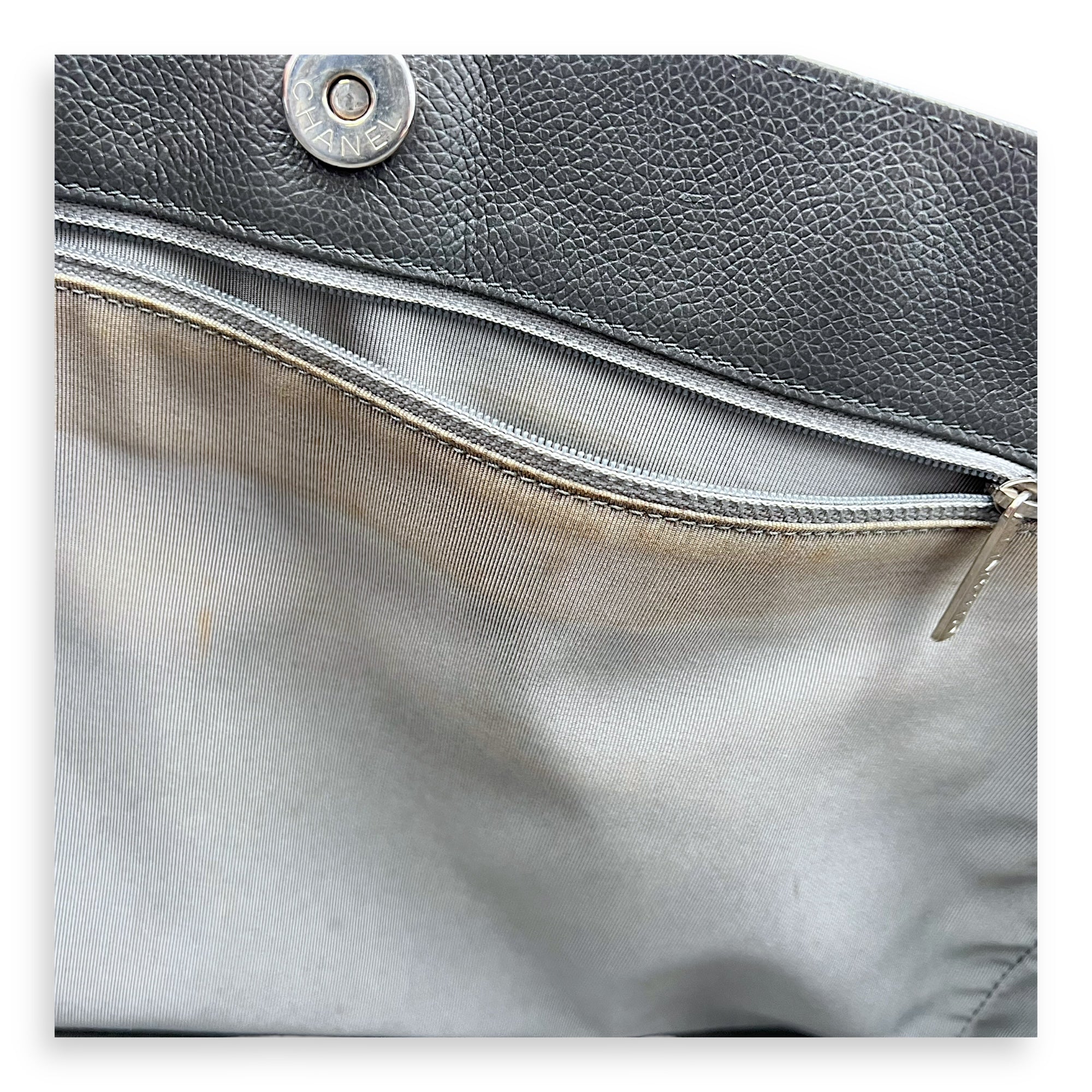 Chanel Executive Perf Top Handle Bag Grey in Calfskin, Silver hardware_19