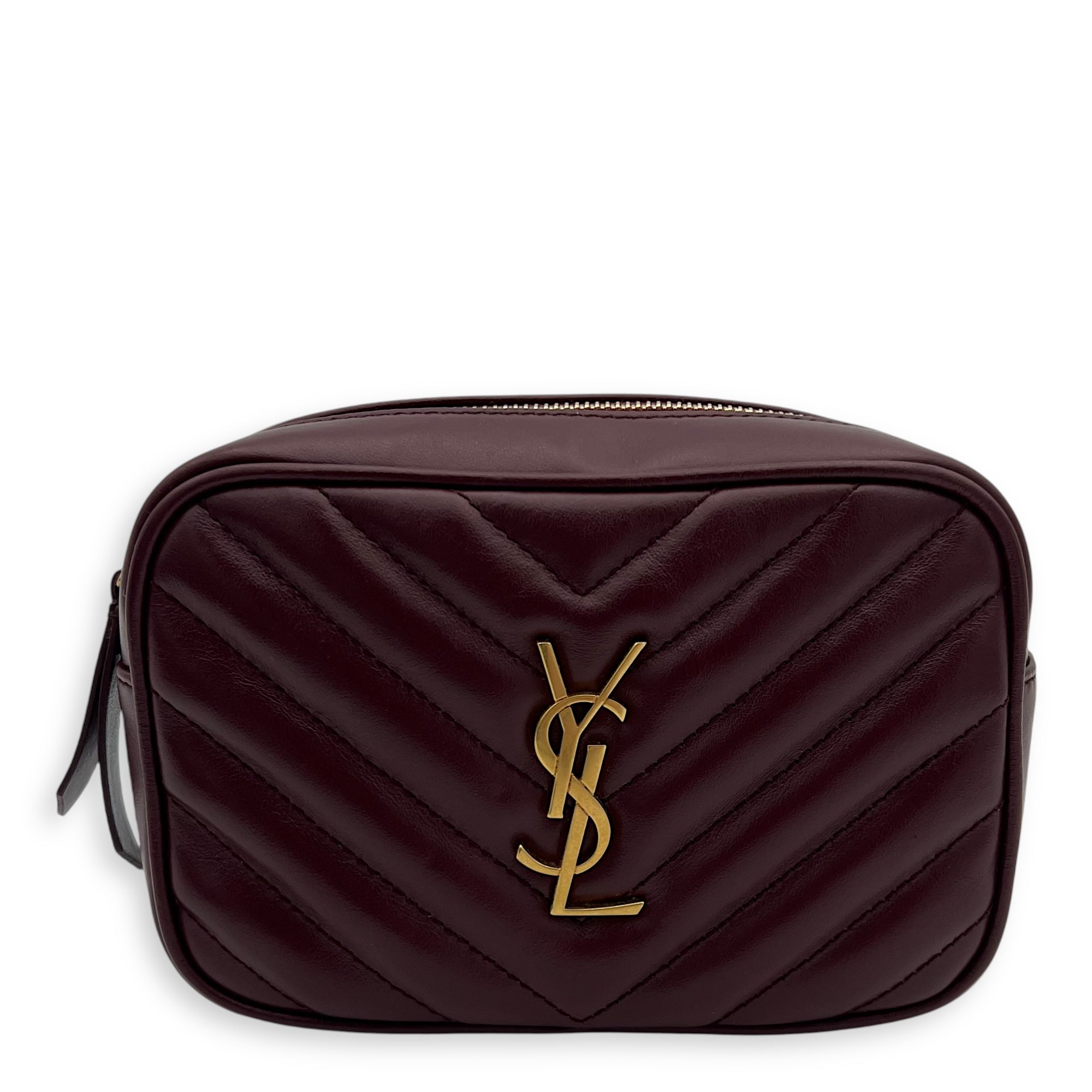 Saint Laurent Camera Crossbody Bag Red in Calfskin, Gold hardware_1