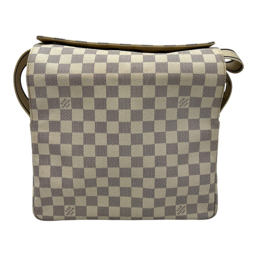 Louis Vuitton Naviglio Crossbody Bag Damier Azur in Coated Canvas, Enamel hardware_2