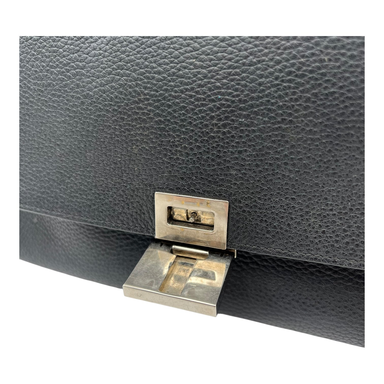 Celine Trapeze Small Black Shoulder Bag in Calfskin, Silver hardware_11
