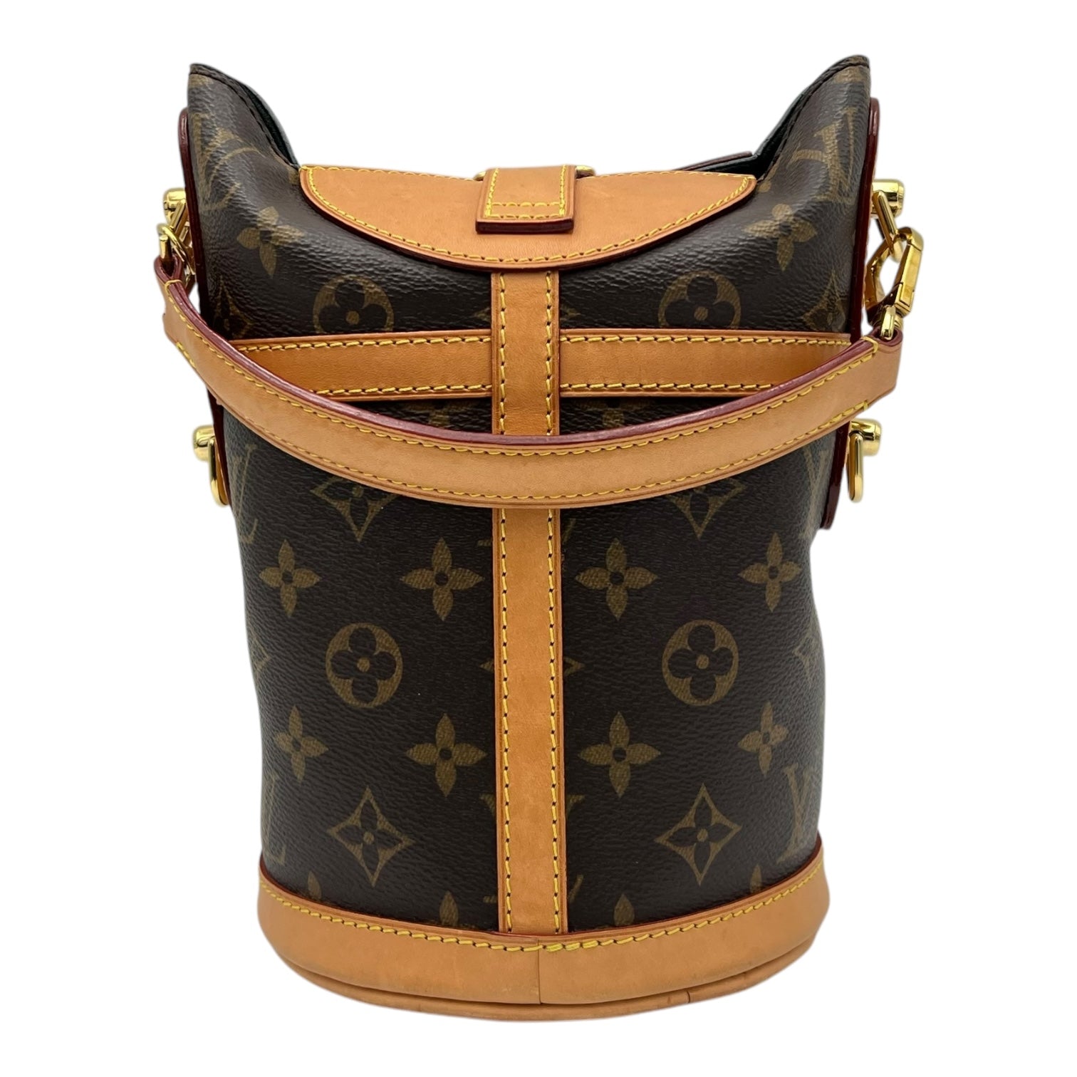 Louis Vuitton duffle Crossbody Bag Brown in Monogram Coated Canvas, Gold hardware_2