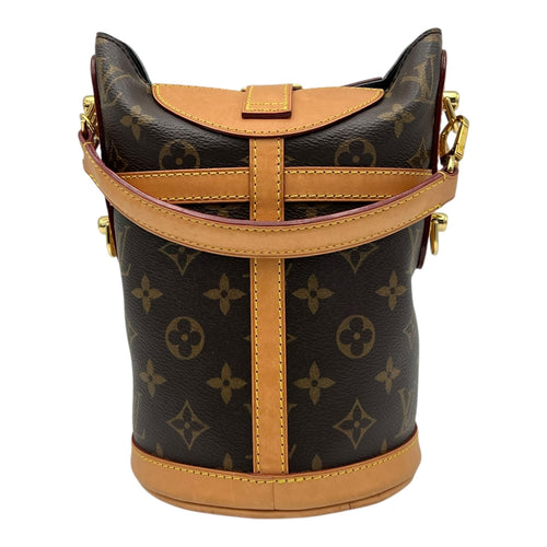 Louis Vuitton duffle Crossbody Bag Brown in Monogram Coated Canvas, Gold hardware_2