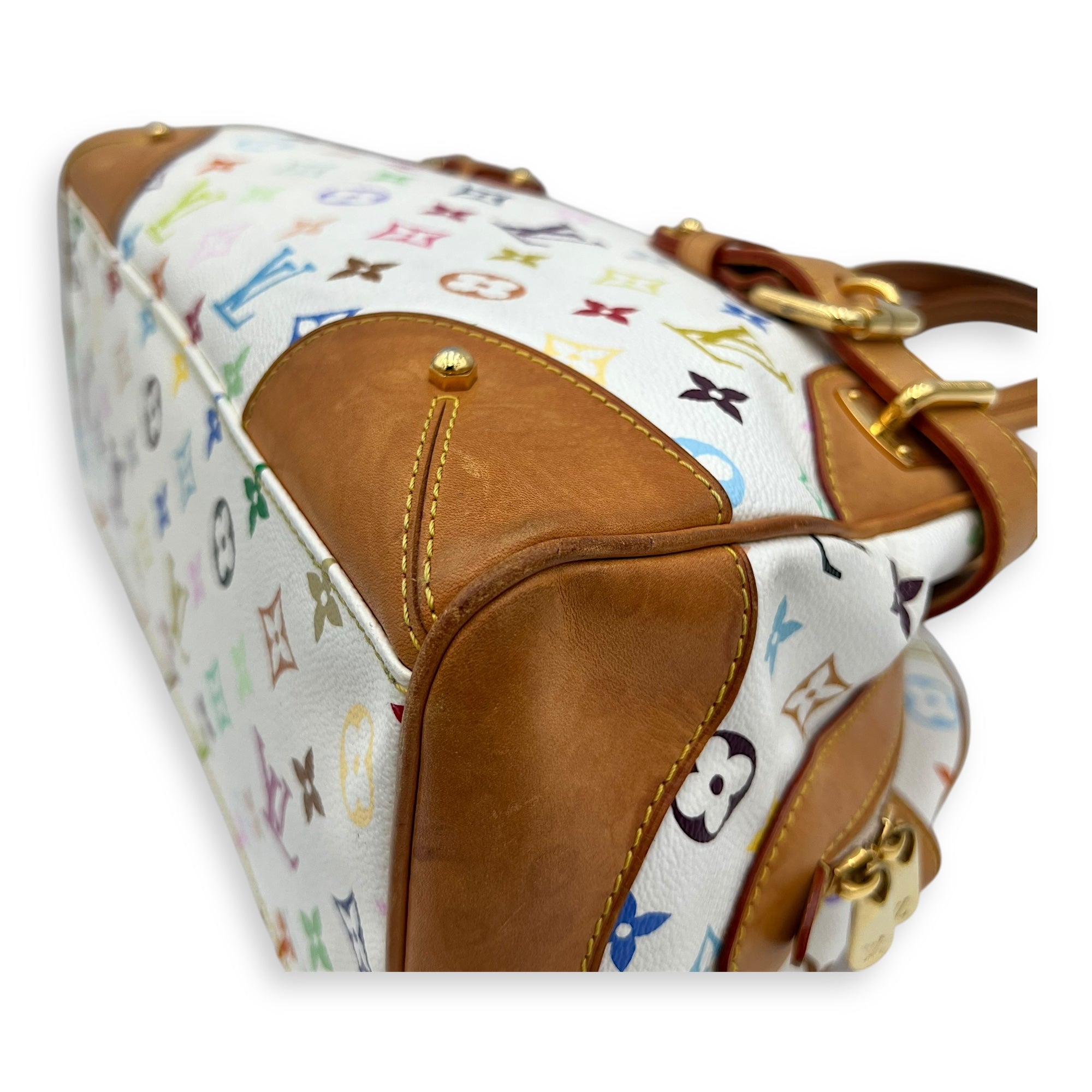 Louis Vuitton Claudia Shoulder Bag Multicolor x Murakami in Monogram Coated Canvas, Gold hardware_11