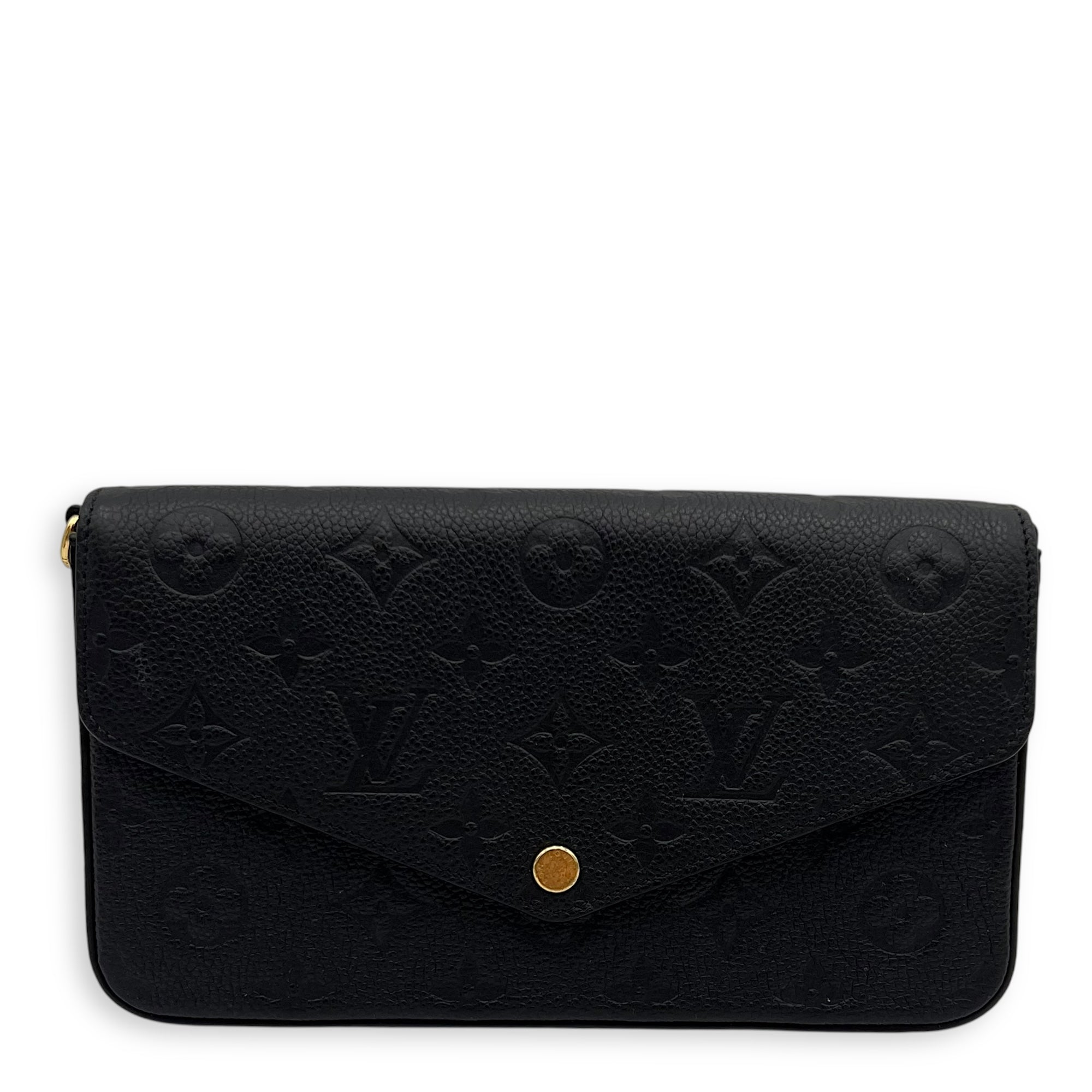 Louis Vuitton Felicie Wallet On Chain Black in Monogram Empreinte Leather, Gold hardware_1