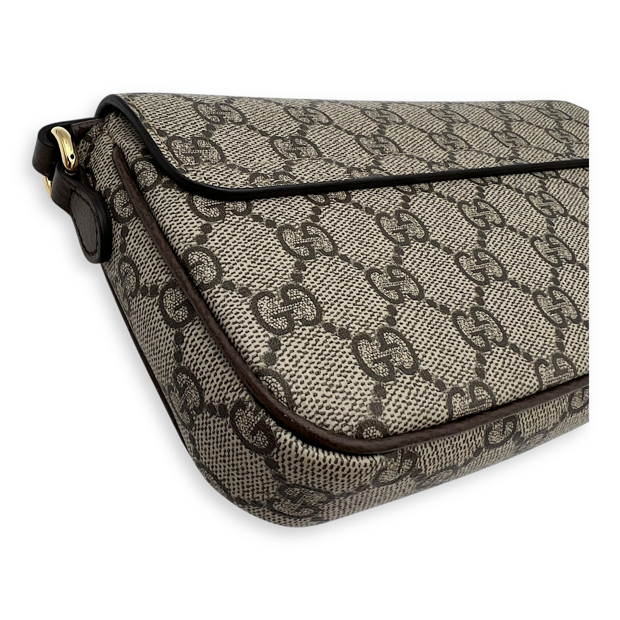 Gucci Ophidia Shoulder Bag Brown in Monogram Coated Canvas, Gold hardware_7