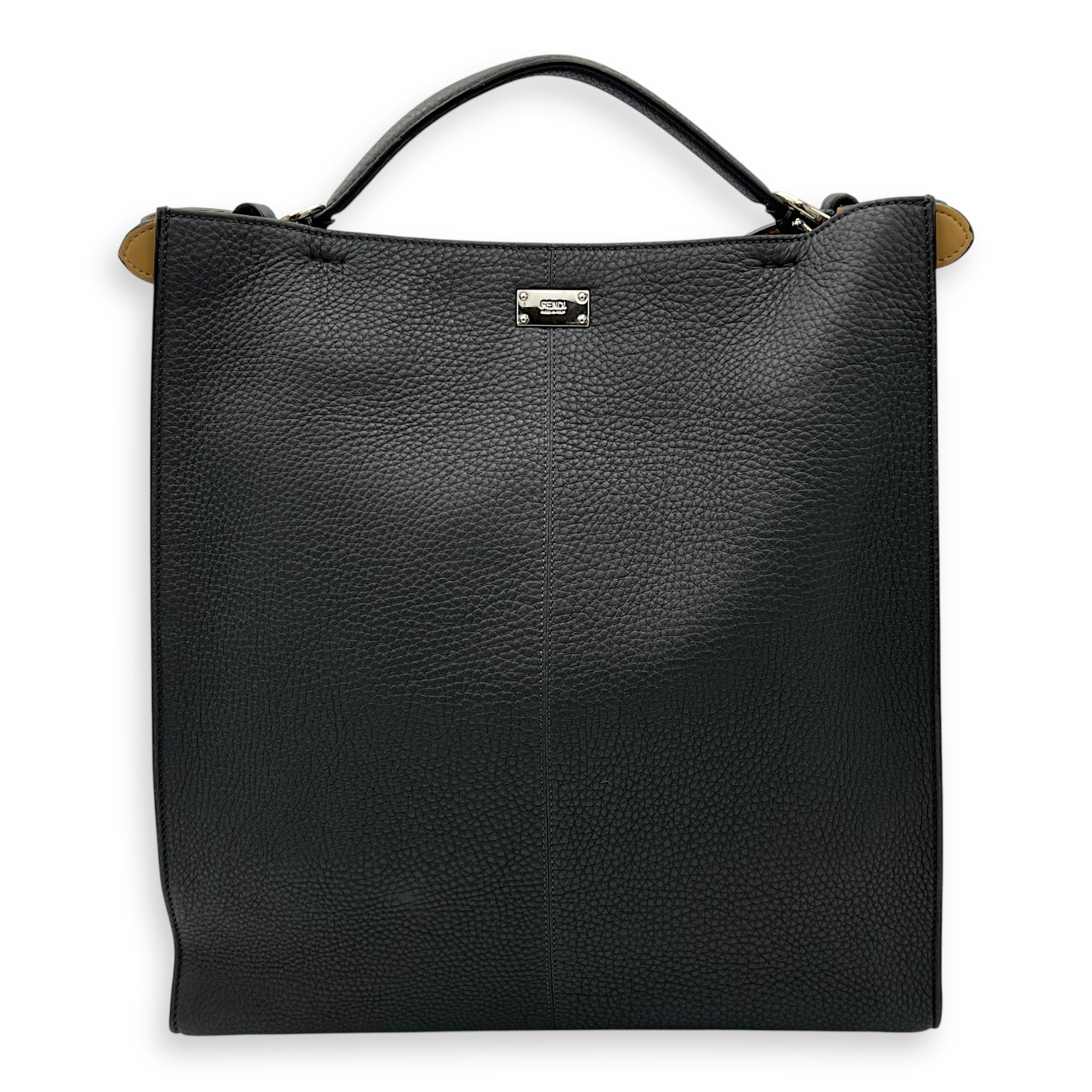 Fendi Peekaboo X-Lite Grey Crossbody Bag in Calfskin, Silver hardware_2