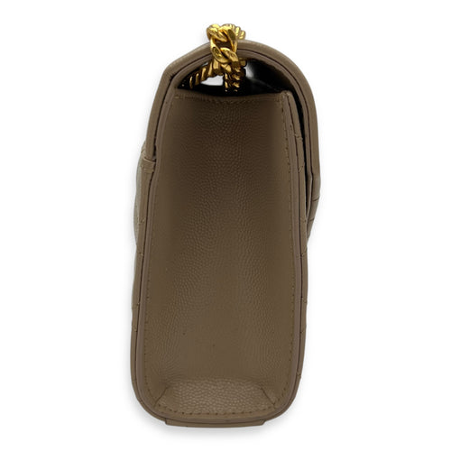 Saint Laurent Envelope Crossbody Bag Small Beige in Calfskin, Gold hardware_3