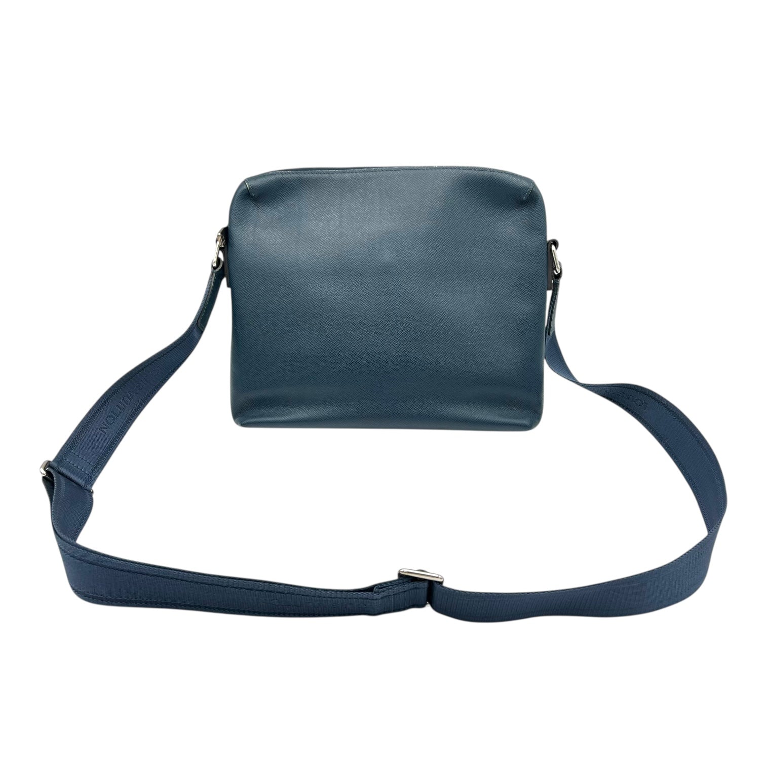 Louis Vuitton Grigori Messenger PM Blue in Taiga Leather, Silver hardware_11