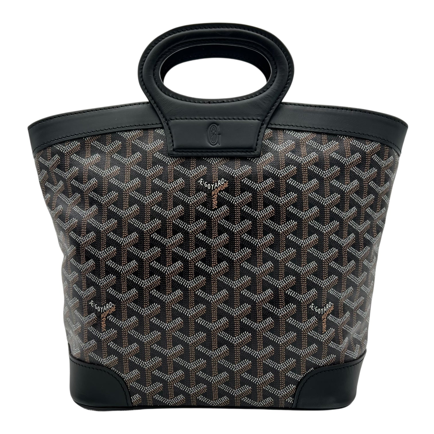 Goyard Beluga Top Handle Bag Black in Coated Canvas, Silver hardware_2