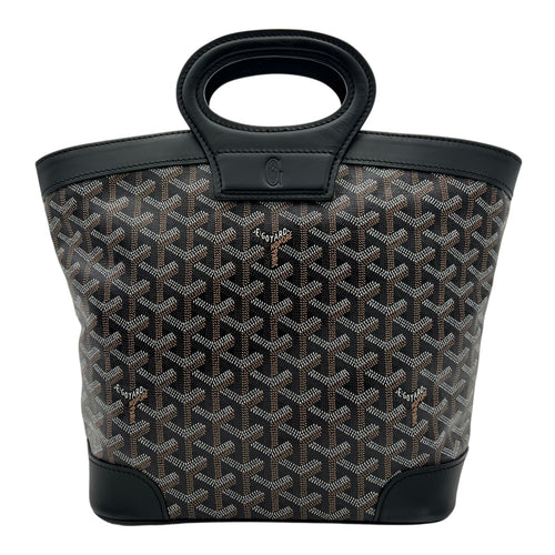 Goyard Beluga Top Handle Bag Black in Coated Canvas, Silver hardware_2